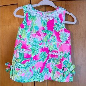 Lilly Pulitzer Pink and Green Baby Shift Dress
